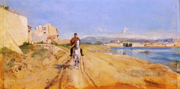 Autorretrato a lo largo de la Route De La Salice Antibes clasicista Jean Louis Ernest Meissonier Pinturas al óleo